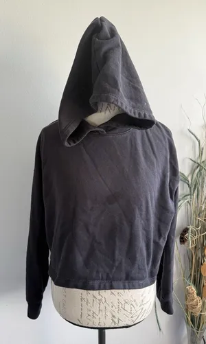 Beyond Yoga Women's Black Cropped Hoodie Sweatshirt Size‎ Medium Flaw thumbnail 1