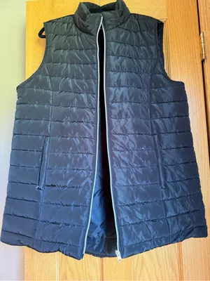 Zenana Black Quilted Puffer Vest Womens XL Full Zip Button Sides Gorpcore thumbnail 2