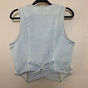 Strawberry Shortcake Denim Vest Medium Cottagecore Embroidered Feminine Retro thumbnail 2