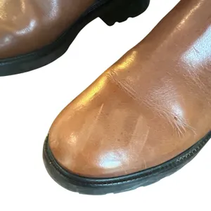 Tory Burch Daniela Cognac Leather Riding Boots Lug Sole Logo 10.5 thumbnail 12