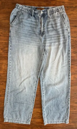 Judy Blue Featherweight Baggy Jeans High Elastic Waist Hemp Blend Wide Leg 11 thumbnail 1
