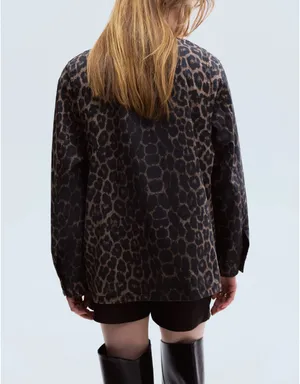 H&M leopard print jacket thumbnail 3
