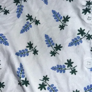 Sugar bee floral button down pj set White Size 2X thumbnail 2