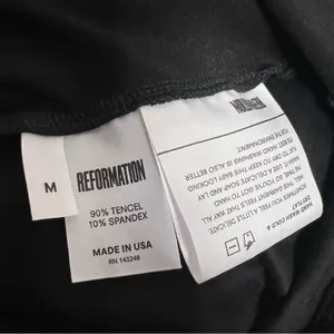 Reformation Eda Ruffle Strap Midi‎ Dress black Sz M thumbnail 6