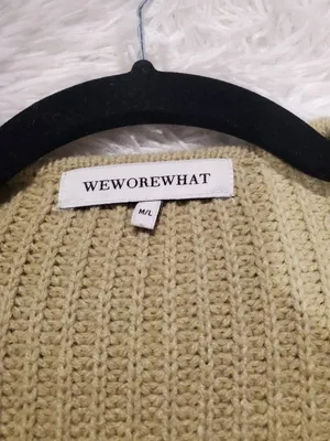 WeWoreWhat Oversized Knit Coatigan in Oat Medium Large thumbnail 6
