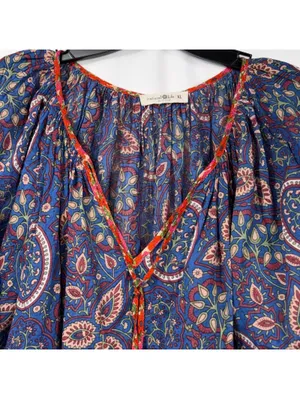 Natural Life Boho Paisley Peasant Top Size XL thumbnail 4