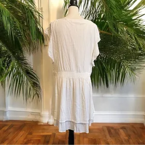 SHOWPO White Flutter Sleeve Tiered Mini Dress - Size 16 / 20 AU thumbnail 4