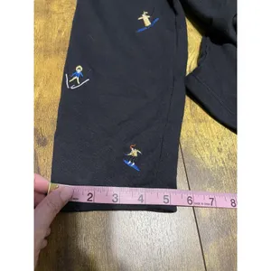 Lou & Grey LOFT Womens Black Embroidered Skier Ski Sweatpants Small Cozy Winter thumbnail 15