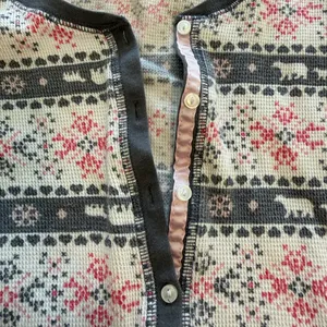 Vintage Victoria's Secret PJ’s Thermal Waffle Snowflake Bear Gray/pink - MD thumbnail 2