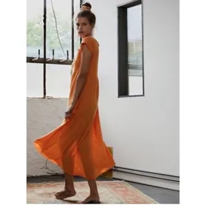 Free People Beach | Myla Babydoll Knit Orange Dress thumbnail 2