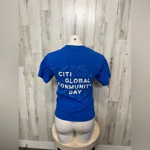 Citi Volunteers Global Community Day Graphic T-Shirt Womens Small Blue Short Sle thumbnail 3