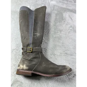 Lucky Brand Distressed Women's 10W Leather Ostrand Riding Boots Gray Mid Calf thumbnail 3