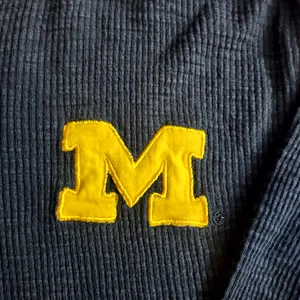 Colosseum University of Michigan Vintage 1990’s Navy & Gold Thermal Hoodie Sz LG thumbnail 2