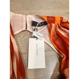 NWT O.P.T Kimia Orange Ikat Maxi Dress Belted Plunge‎ Neck Medium M thumbnail 5