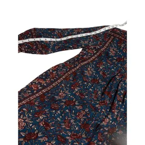Joie 100% Silk Floral Boho Dress S Blue Burgundy Paisley Print thumbnail 7