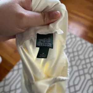 Wild Fable Ivory Satin Strapless Tube Mini Dress thumbnail 7