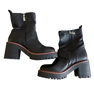 Blondo Rylyn Waterproof Black‎ Tumbled Leather Moto Lug Sole Boots 6M NEW thumbnail 4