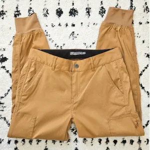 Prana Halle Jogger Pants Womens 4 Dark Ochre Tan‎ Cargo Hiking Climbing thumbnail 3