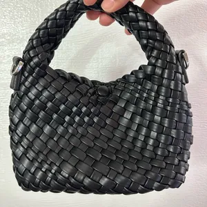Mini Black Woven Hobo Crossbody Bag thumbnail 1