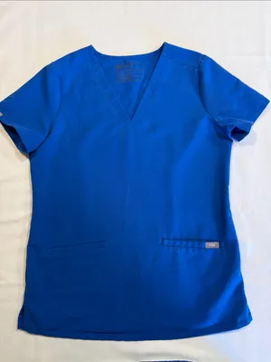 Figs Women's V-Neck Royal Blue Scrub Top Pockets Size XS thumbnail 1