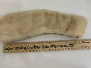 VINTAGE‎ Cream Beige MINK FUR COLLAR SATIN LINED thumbnail 5