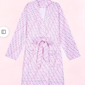 NWT Loveshackfancy × Roller Rabbit Disco Bow Blake Robe Limited Edition Sz M/L thumbnail 5