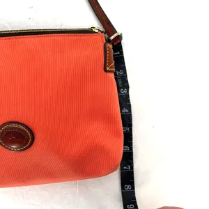 Dooney and Bourke Nylon Orange Sherbert Crossbody with Leather Strap thumbnail 9
