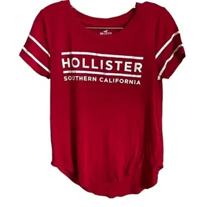 Hollister Easy T Red Spell-out‎ Hi Low T-Shirt thumbnail 2