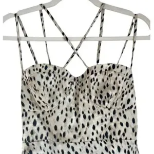 NWT Zara Animal Leopard Print Mini Dress‎ Cross Strap Sz. XS thumbnail 2