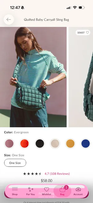 Quilted baby carryall sling bag thumbnail 2
