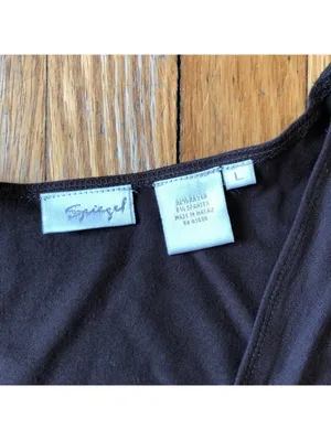 Spiegel Vintage 90s EUC Women's Chocolate Brown Empire Waist Knit Dress Size L thumbnail 6
