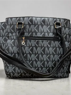 Mary King Black Signature Satchel - MK Logo Shoulder Bag thumbnail 3