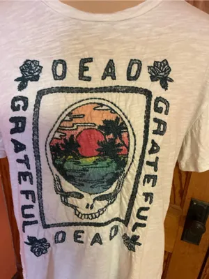 Grateful Dead Lucky Brand Embroidered Steal Your Face T Shirt Medium Cotton thumbnail 14