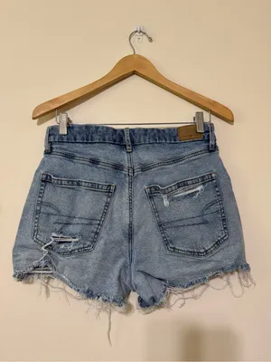 American Eagle Outfitters Curvy Relaxed Strigid Distressed Denim Shorts thumbnail 2