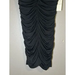 NEW Abercrombie & Fitch Black Keyhole Ruched Mini Dress Women’s Size Small thumbnail 4