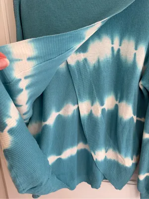 FATE Tie Dye‎ Open Back Cotton Sweater NWT Medium Blue Boho thumbnail 8