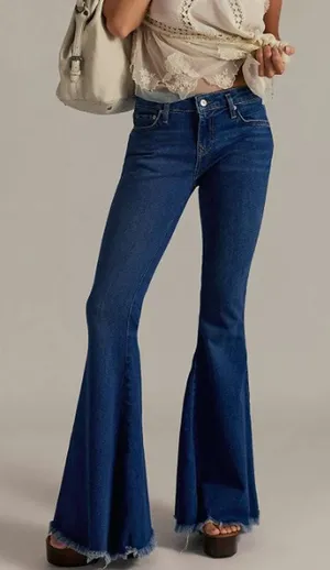 We The Free Free People Daisy Blue Emre Low-Rise Flare Jeans NWT Size 26 thumbnail 1