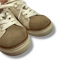 Crown Vintage Sneakers 8 Beige Mixed Media‎ Studded Snakeskin Lace Up Low Top thumbnail 7