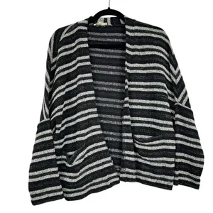 Madewell Grey Striped Slouchy Cardigan Sweater Womens Xs/S Oversized Boxy Boho thumbnail 2