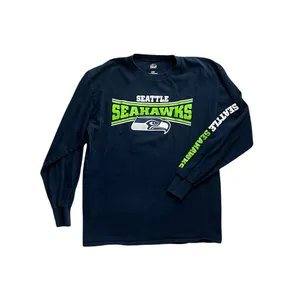 Majestic Blue long sleeve Seattle Seahawks T-SHIRT thumbnail 6