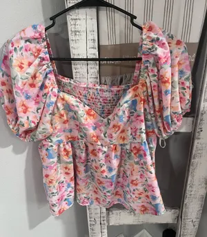 Flowery top Pink Size L thumbnail 1