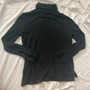 Madewell Whisper Cotton Turtleneck Tee Size Small Black thumbnail 3