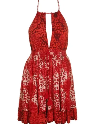 Free People Red Halter Backless Mini Dress thumbnail 3