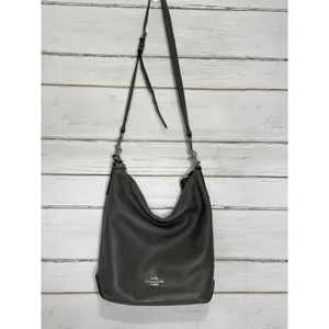 Coach Abby Duffle Gray Pebble Leather Shoulder Crossbody Bag thumbnail 3