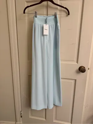 NWT Theory Pants Women's Size 6 Pull On Crepe Soft Pastel Blue Flowy thumbnail 4
