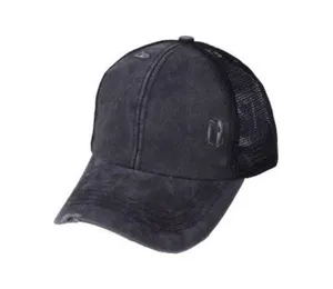 Criss Cross Distressed Hat Black thumbnail 1