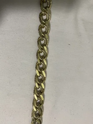 Vintage Gold Tone Textured Link Chain Necklace Adjustable Hook Closure 18-19" thumbnail 4