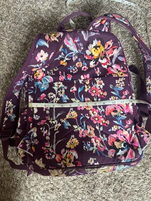 Vera Bradley Campus Backpack Maroon Floral thumbnail 10