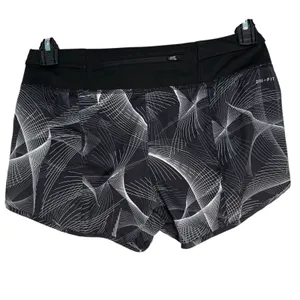 Nike Dri Fit Running Shorts Womens‎ Size Small Black White Geometric Print thumbnail 8