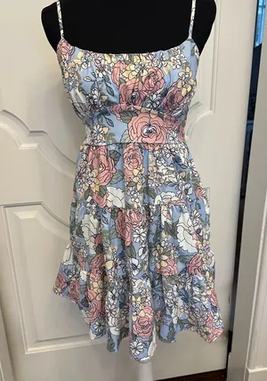Altar’d State Floral Spaghetti Strap Dress Sundress Bow Back NWOT thumbnail 1